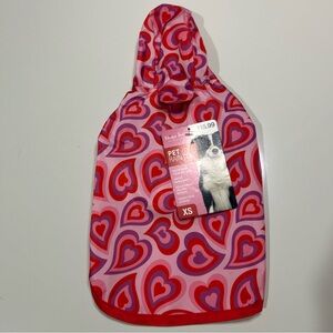 Pink and Red Heart Pet Raincoat